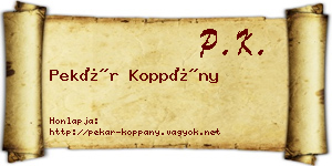Pekár Koppány névjegykártya